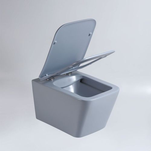 Унитаз подвесной Vincea Q-Line VT1-12MO голубой с сиденьем микролифт безободковый душевой смыв - фото 2