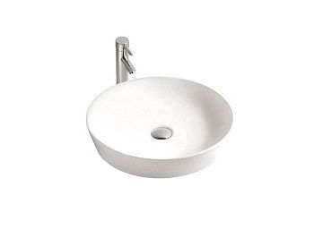 Раковина из сантехнического фарфора Aquatek ЕВРОПА AQ5558-00 40х40 накладная цвет белый без отверстий под смеситель