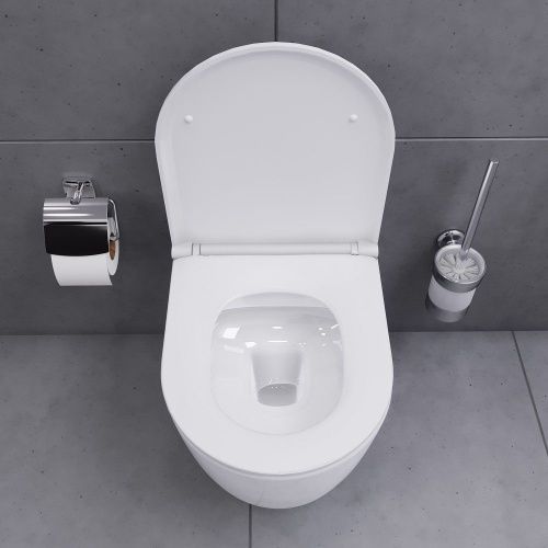 Унитаз подвесной Damixa Sirius DX86C1700SC белый с сиденьем микролифт безободковый каскадный смыв - фото 4