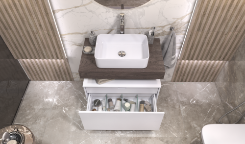 Тумба Velvex UNIT tpUNI.80.H40.Y.VY-211 80х48х40 подвесная цвет белый матовый - фото 4