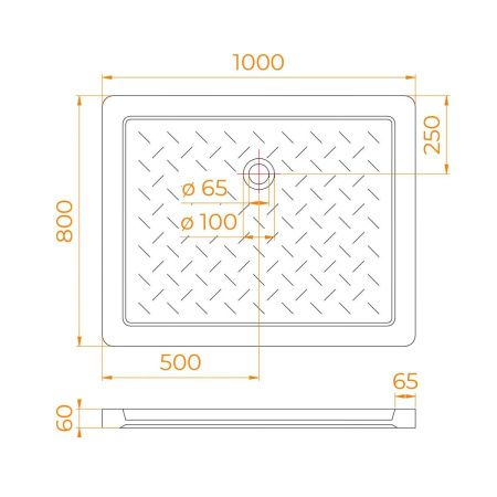 Душевой поддон керамический RGW CER 19170380-01 100х80 белый