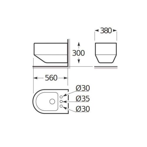 Биде подвесное Armani Roca Baia 7.3570.C.600.0 цвет белый - фото 2
