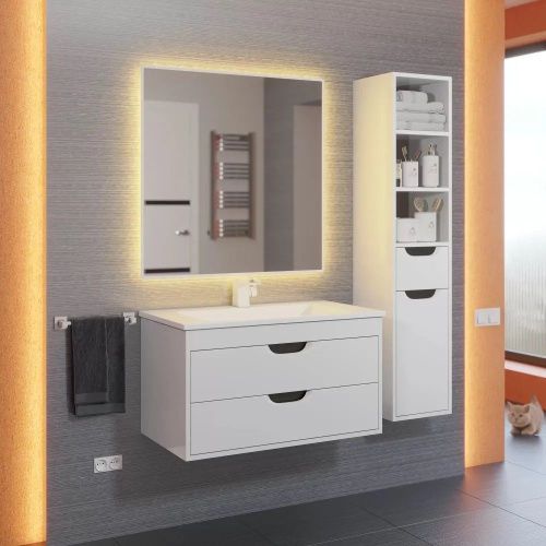 Тумба с раковиной Uperwood UPD Modul 393020560 80х50 цвет белый - фото 4