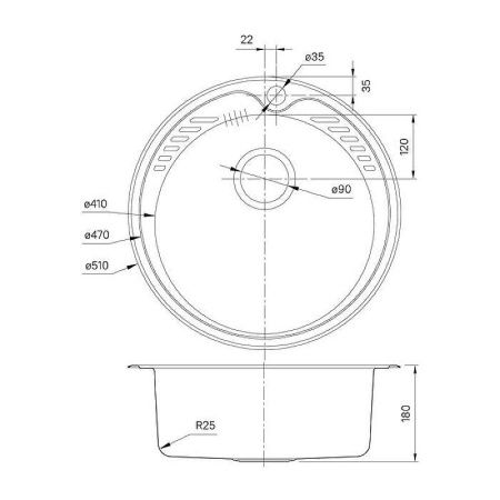 Кухонная мойка Iddis Suno SUN51S0i77 50х50 цвет серый поверхность глянцевая