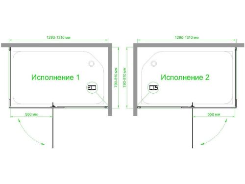 Душевой уголок Royal Bath HPVD RB8130HPVD-C-BL 130х80 стекло матовое профиль черный без поддона - фото 4