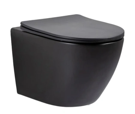 Унитаз подвесной Gid Tornado 62261Y черный с сиденьем микролифт безободковый смыв торнадо