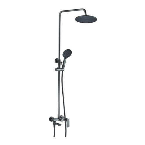 Душевая стойка Haiba HB24505-3 настенная цвет вороненая сталь - фото 2