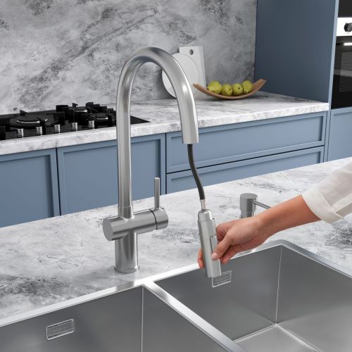 Смеситель для кухни Reflexion Lago RX9904SS на мойку нержавеющая сталь - фото 5