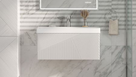 Тумба под раковину Velvex EDGE tp.EDG.9696.80.1Y белый глянец 80х40 подвесная цвет серый