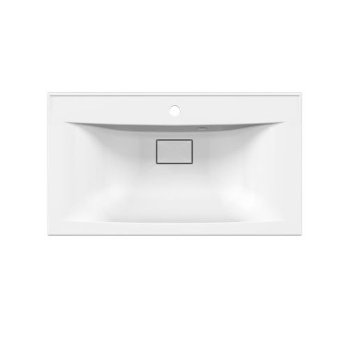 Раковина из искусственного камня Vincea VCB-3M800W 80х50 встраиваемая цвет белый 1 отверстие под смеситель - фото 5