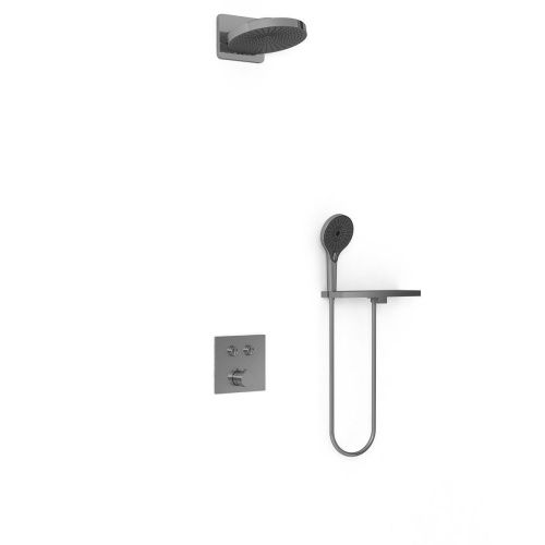 Душевая система Vincea VSFW-4I211RGM встраиваемая в стену цвет вороненая сталь - фото 2