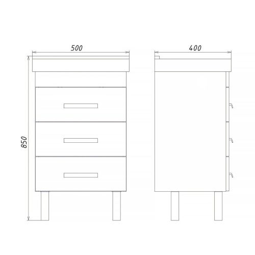 Тумба с раковиной Comforty Никосия 00-00018023CF 50х40 напольная цвет белый - фото 2