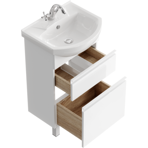 Тумба под раковину Aqwella Y ROD01052N 50х30 напольная цвет белый - фото 2