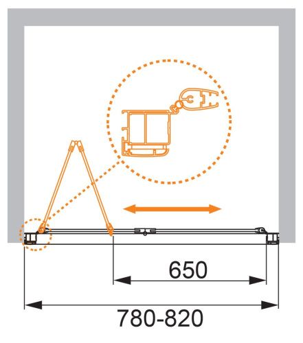 Душевая дверь Cezares ANIMA ANIMA-W-BS-80-P-Cr 80х195 стекло рифленое профиль хром - фото 2