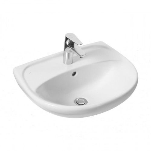 Раковина из сантехнического фарфора Jika Lyra 8142700001049 50х40 подвесная цвет белый 1 отверстие под смеситель - фото 4