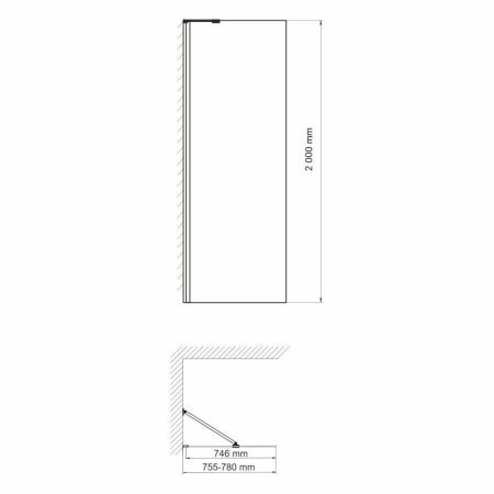 Душевая перегородка Wasserkraft Aller 10H 10H06-RP80 80х200 стекло прозрачное профиль хром