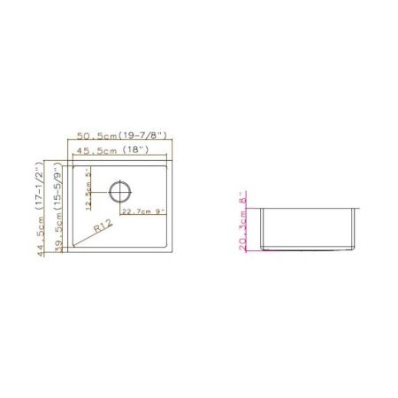 Кухонная мойка Grandex Aqua PROLINE 50 300083 50х45 цвет серый поверхность матовая