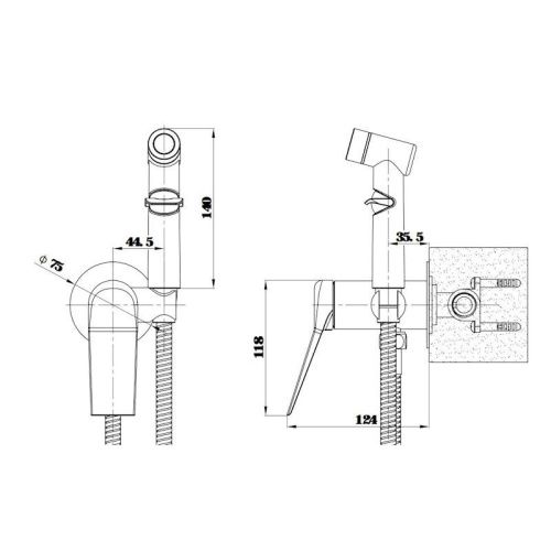 Гигиенический душ со смесителем Esko Shanghai Gold SMHSHAGold золото - фото 3