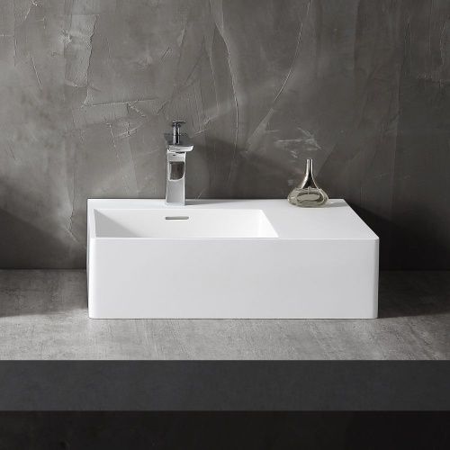 Раковина из искусственного камня Abber STEIN AS2644 L 60х40 подвесная цвет белый без отверстий под смеситель - фото 2