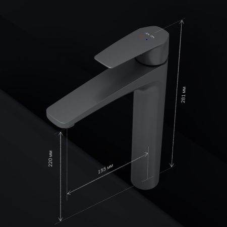 Смеситель Am.Pm Gem F90A92022 на раковину черный
