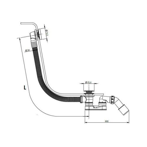 Слив-перелив для ванны Almar E096003.AB черный - фото 2
