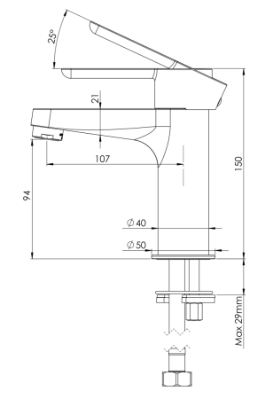 Смеситель Mariani Winter A14380WN12 на раковину черный