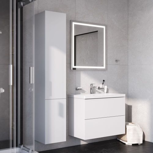 Комплект мебели: тумба с раковиной + смеситель + зеркало + аксессуары Am.Pm Gem BK90GA 80х40 подвесной цвет белый - фото 3