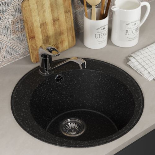 Кухонная мойка Uperwood ECON UPD-405 4910201230 50х50 цвет черный поверхность матовая - фото 2