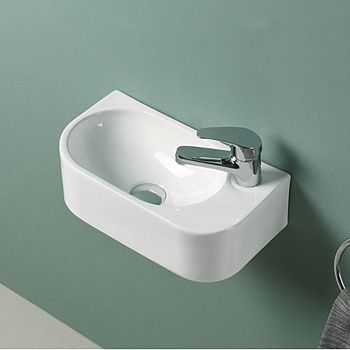 Раковина из сантехнического фарфора Vincea VBS-506R 40х20 подвесная цвет белый 1 отверстие под смеситель