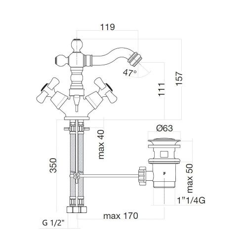 Смеситель Webert Armony AM710402015 на биде хром - фото 3