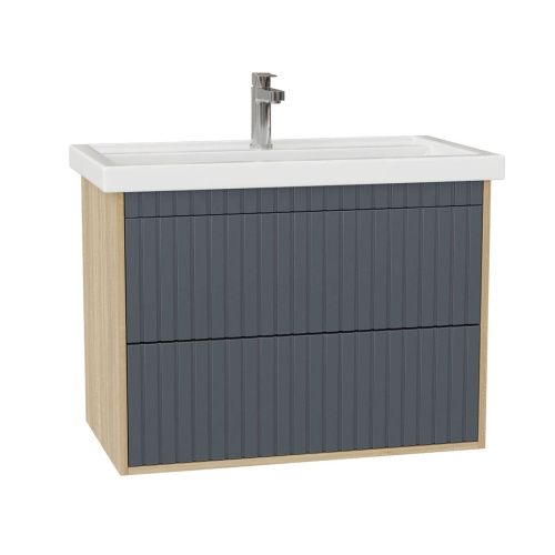 Тумба под раковину Onika Дайлер 108061 80х40 подвесная цвет белый/коричневый