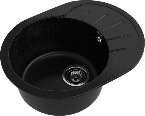 Кухонная мойка Granfest Rondo R-580L черный 60х45 цвет черный поверхность матовая - фото 2