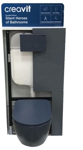 Чаша унитаза подвесная Creavit Free FE322-11BM00E-0000 цвет серый без сиденья душевой смыв - фото 5