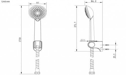 Душевой гарнитур Bravat Eco D288BM-RUS настенный черный - фото 2