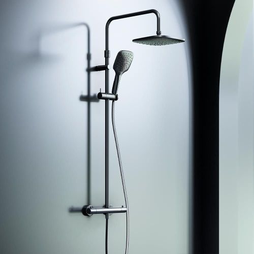 Душевая стойка Damixa Option DX218092300 настенная цвет черный с термостатом - фото 3