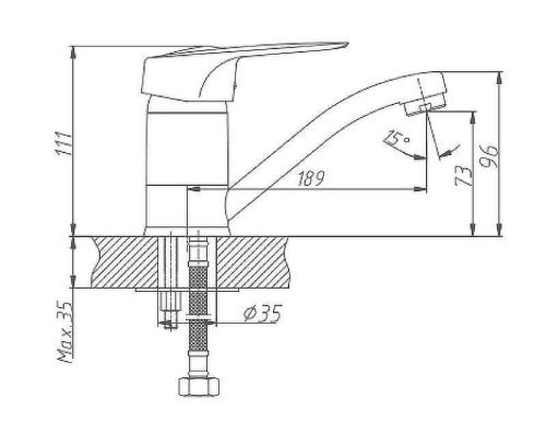 Смеситель Haiba HB04 HB4504 на раковину хром - фото 2