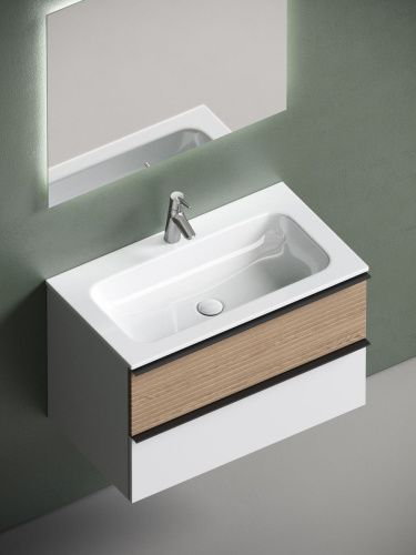 Тумба под раковину Sancos DELTA DL80W 80х40 подвесная цвет коричневый - фото 5