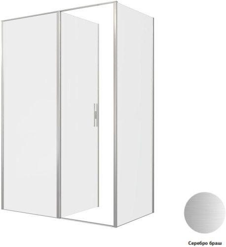 Душевой уголок Allen Brau Priority 3.31035.BA + 3.31041.BA 140х80 стекло прозрачное профиль серебро без поддона - фото 3