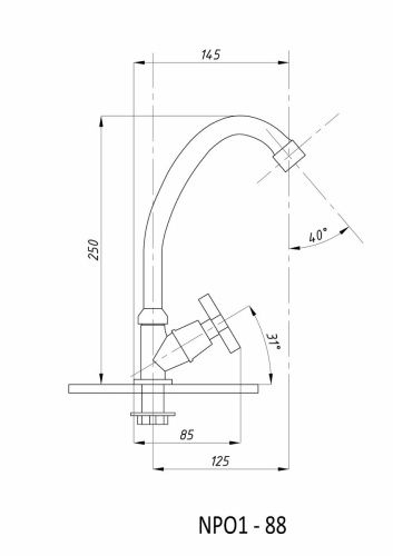 Кран для холодной воды TSARSBERG TSB-01-88 на мойку хром - фото 3