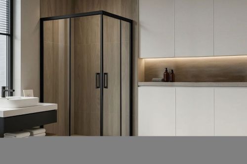 Душевой уголок Royal Bath HPD RB10512HPD-T-BL 120х105 стекло прозрачное профиль черный без поддона - фото 2