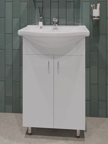 Тумба с раковиной Orange Лайт LA-60TUW+RA 60х40 напольная цвет белый - фото 2