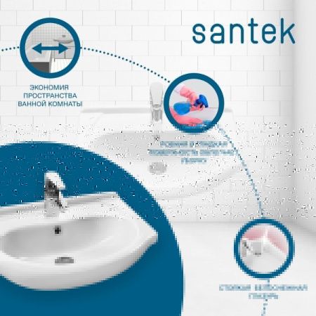 Раковина из сантехнического фарфора Santek Линда WH110156 60х40 накладная цвет белый