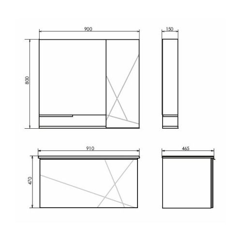 Зеркало-шкаф Comforty Мерано 00-00010664CF 90х80 подвесной цвет белый - фото 2