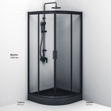 Душевой уголок Am.Pm Gem W90G-401-090BT 90х90 стекло прозрачное профиль черный без поддона