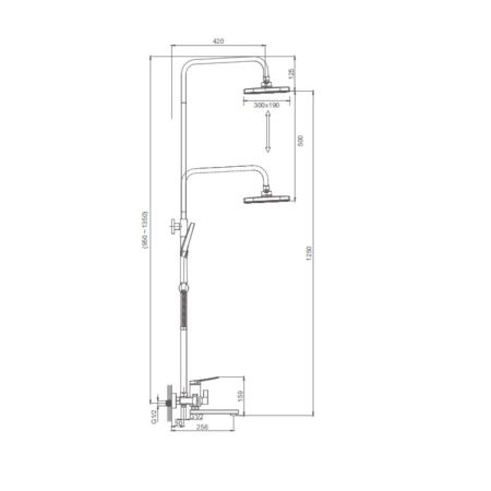 Душевая стойка Splenka S40.24.07 настенная цвет серый