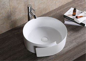 Раковина из сантехнического фарфора Cerutti SPA CR0066 50х40 накладная цвет белый без отверстий под смеситель