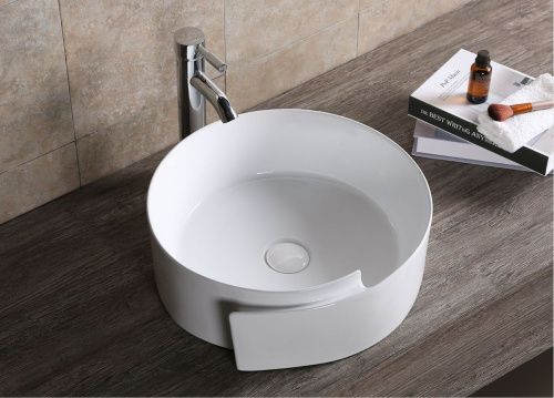 Раковина из сантехнического фарфора Cerutti SPA CR0066 50х40 накладная цвет белый без отверстий под смеситель