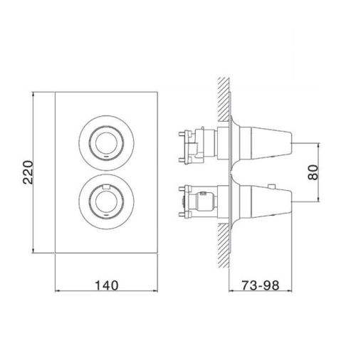 Смеситель для душа Cisal Vita VI0BT03021 встраиваемый в стену хром с термостатом - фото 2