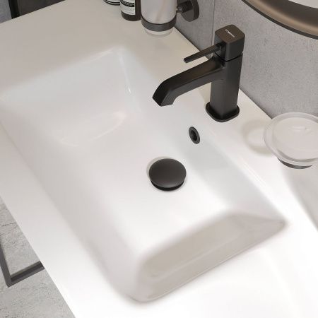 Комплект: Донный клапан Stworki SW-001BK черный матовый + Сифон SD-001BK черный матовый (1034987)