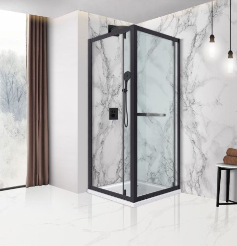 Душевой уголок Vincea Stile VSS-2ST9090CLB-R 90х90 стекло прозрачное профиль черный без поддона